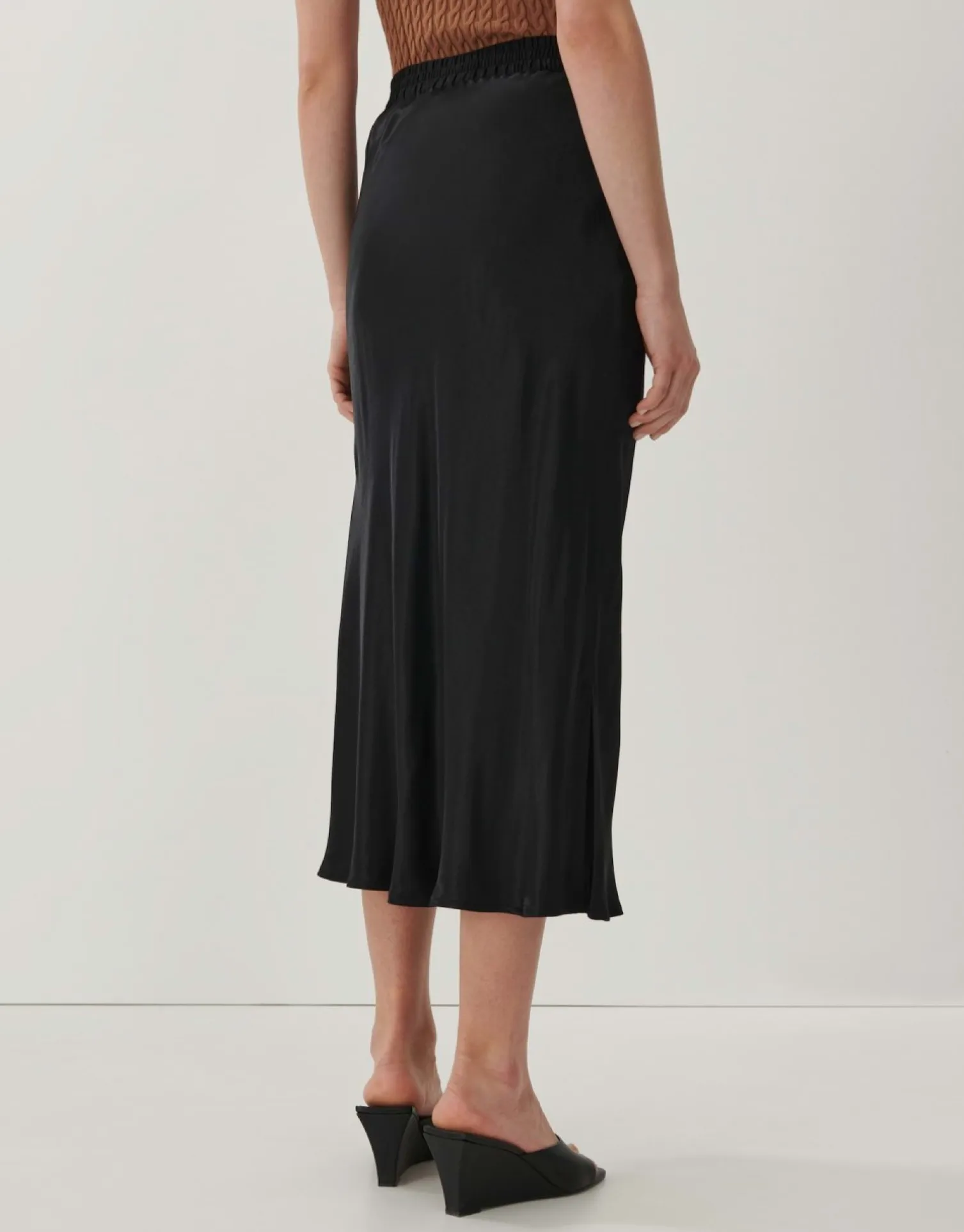 someday Fashion Jurken Rokken>Satijnen Rok Oflow Uni Black