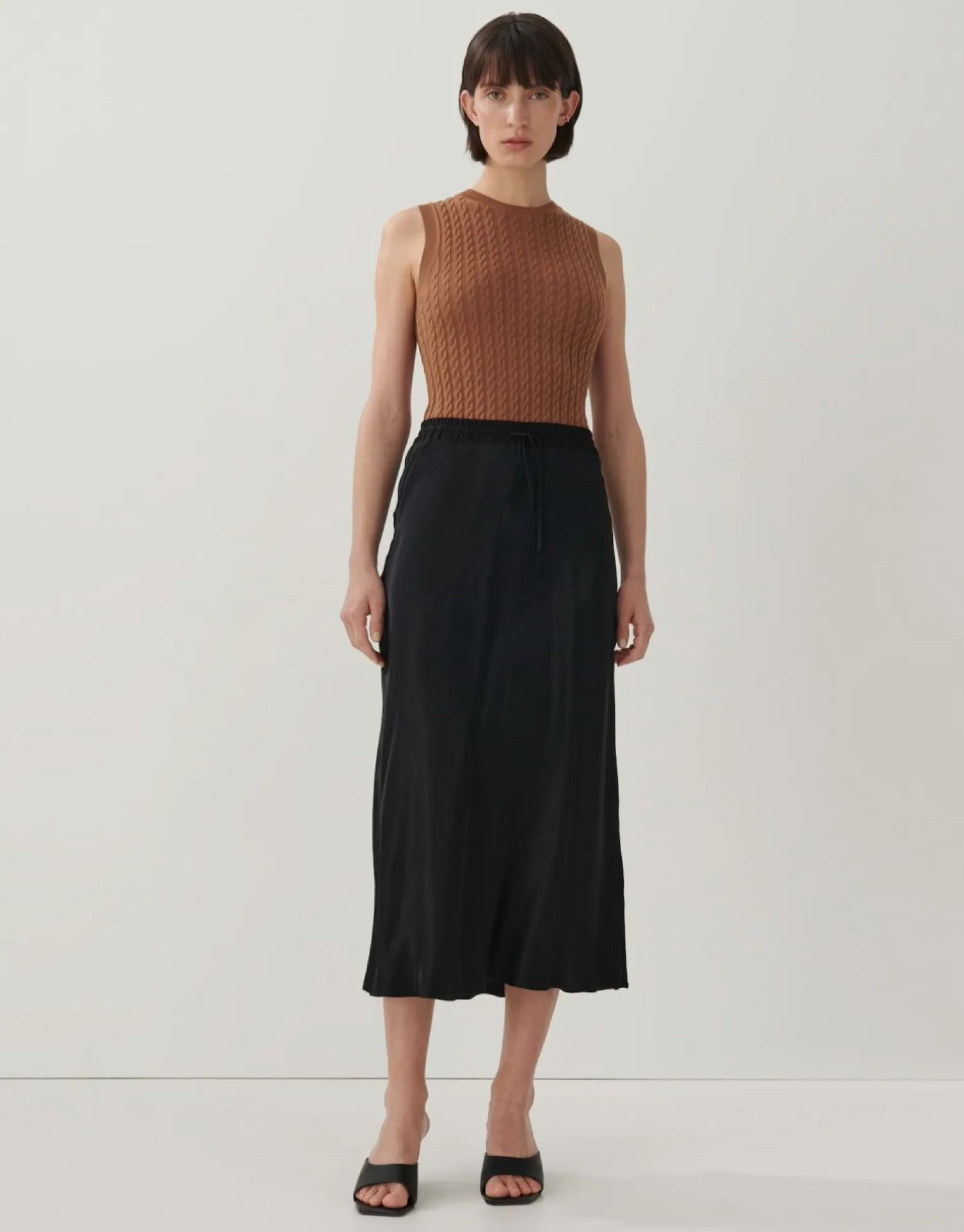 someday Fashion Jurken Rokken>Satijnen Rok Oflow Uni Black