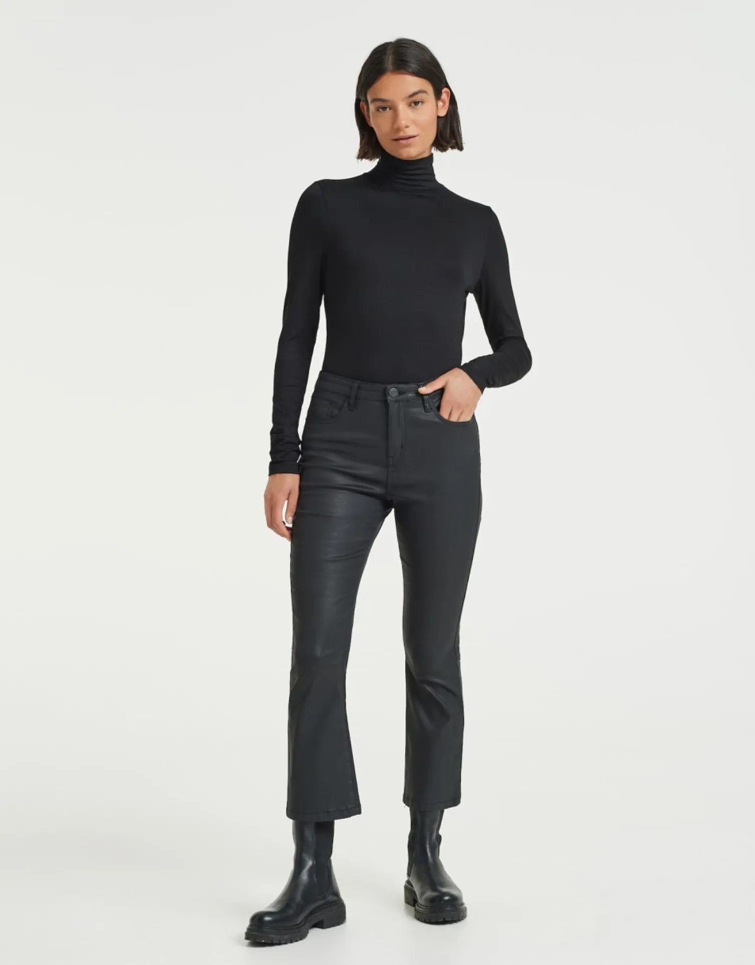 someday Fashion Shirts>Shirt Met Col Sariette Black