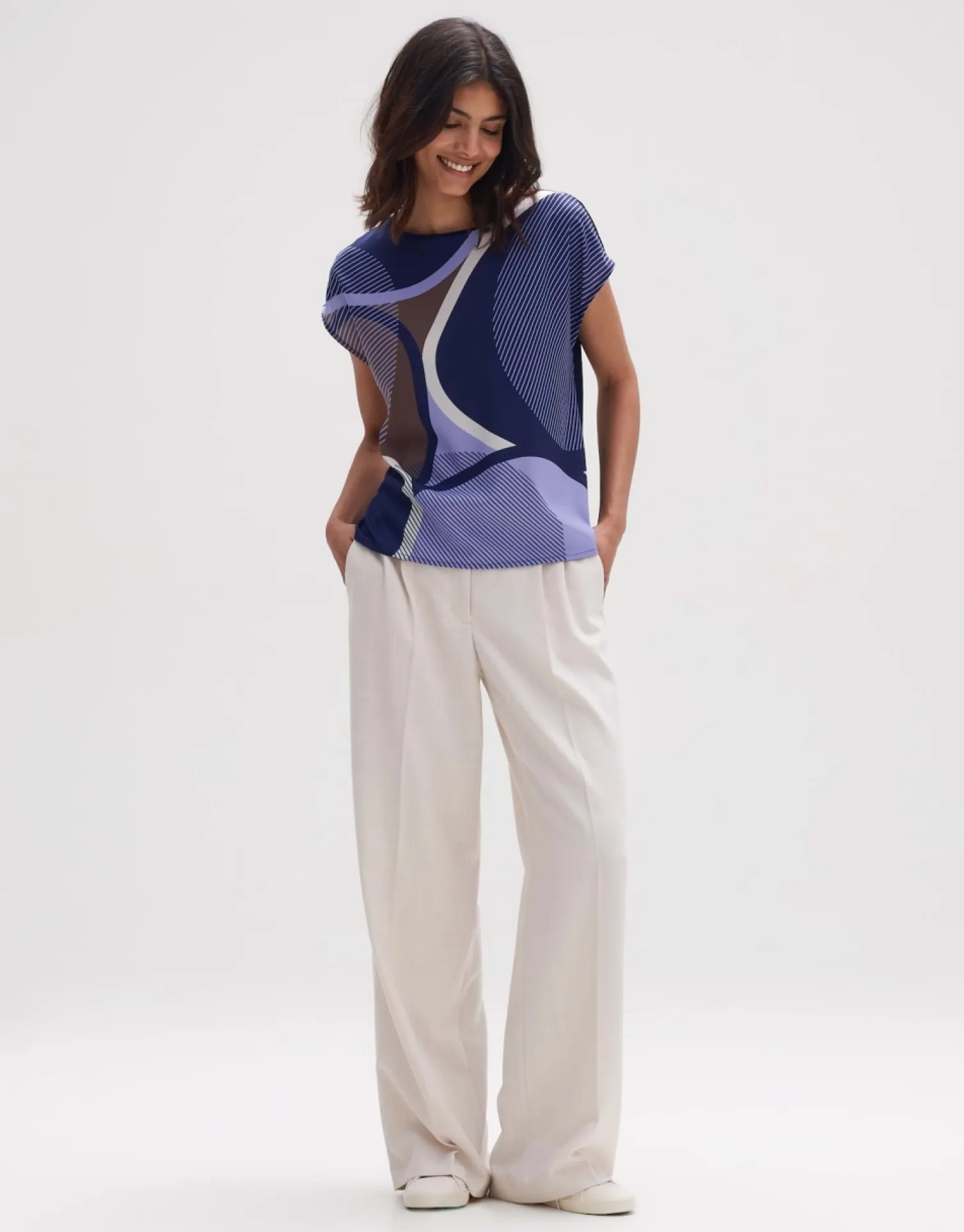 someday Fashion Shirts>Shirt Met Print Sadoli Print Blue Hour