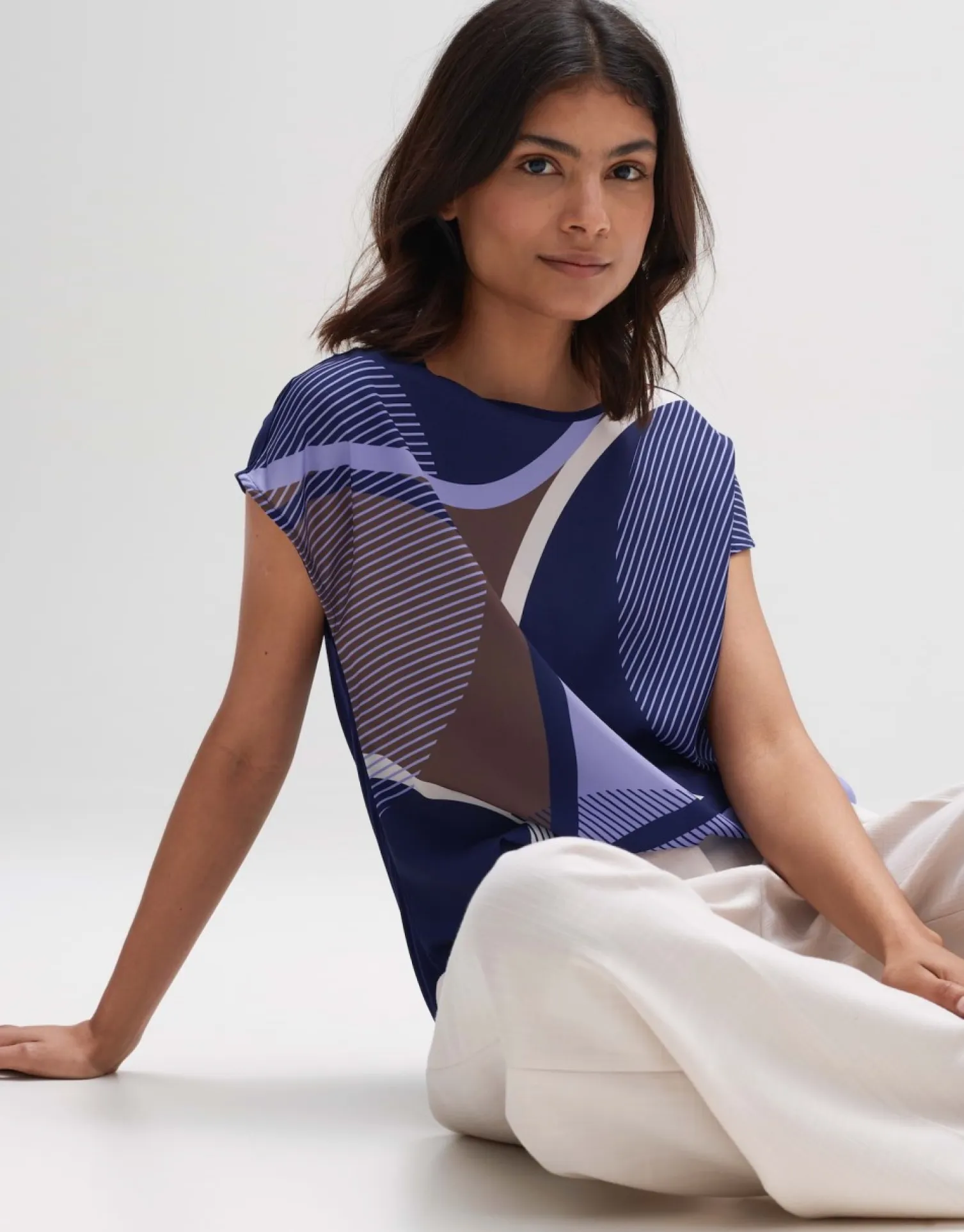 someday Fashion Shirts>Shirt Met Print Sadoli Print Blue Hour