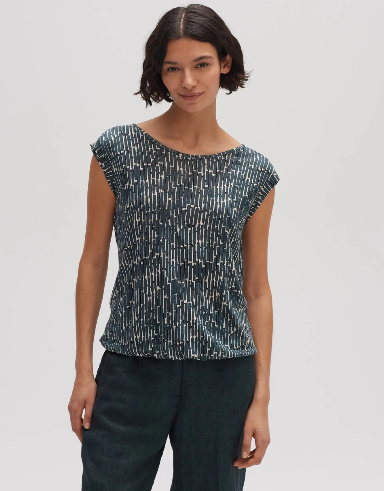 someday Fashion Shirts>Shirt Met Print Strolchi Sunny Deep Teal