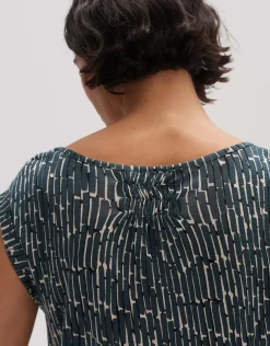 someday Fashion Shirts>Shirt Met Print Strolchi Sunny Deep Teal