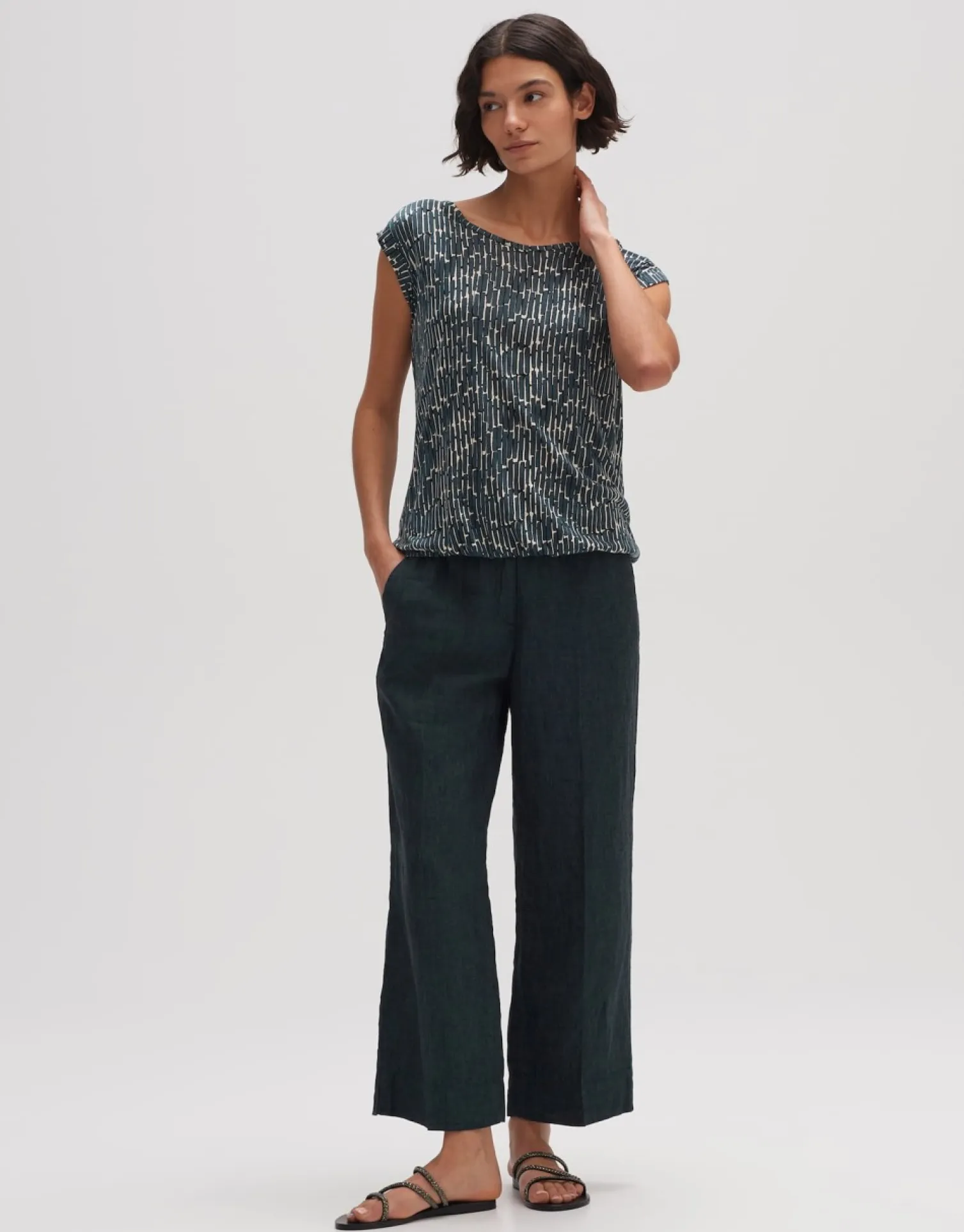 someday Fashion Shirts>Shirt Met Print Strolchi Sunny Deep Teal