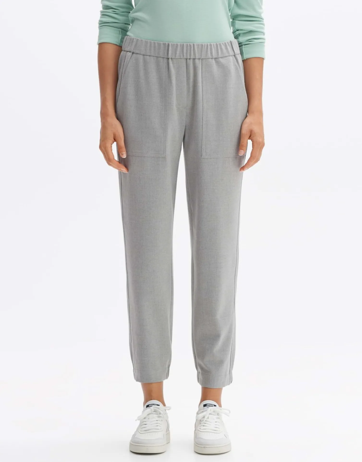 someday Fashion Broeken>Slip-On Broek Myha Hazy Fog Melange