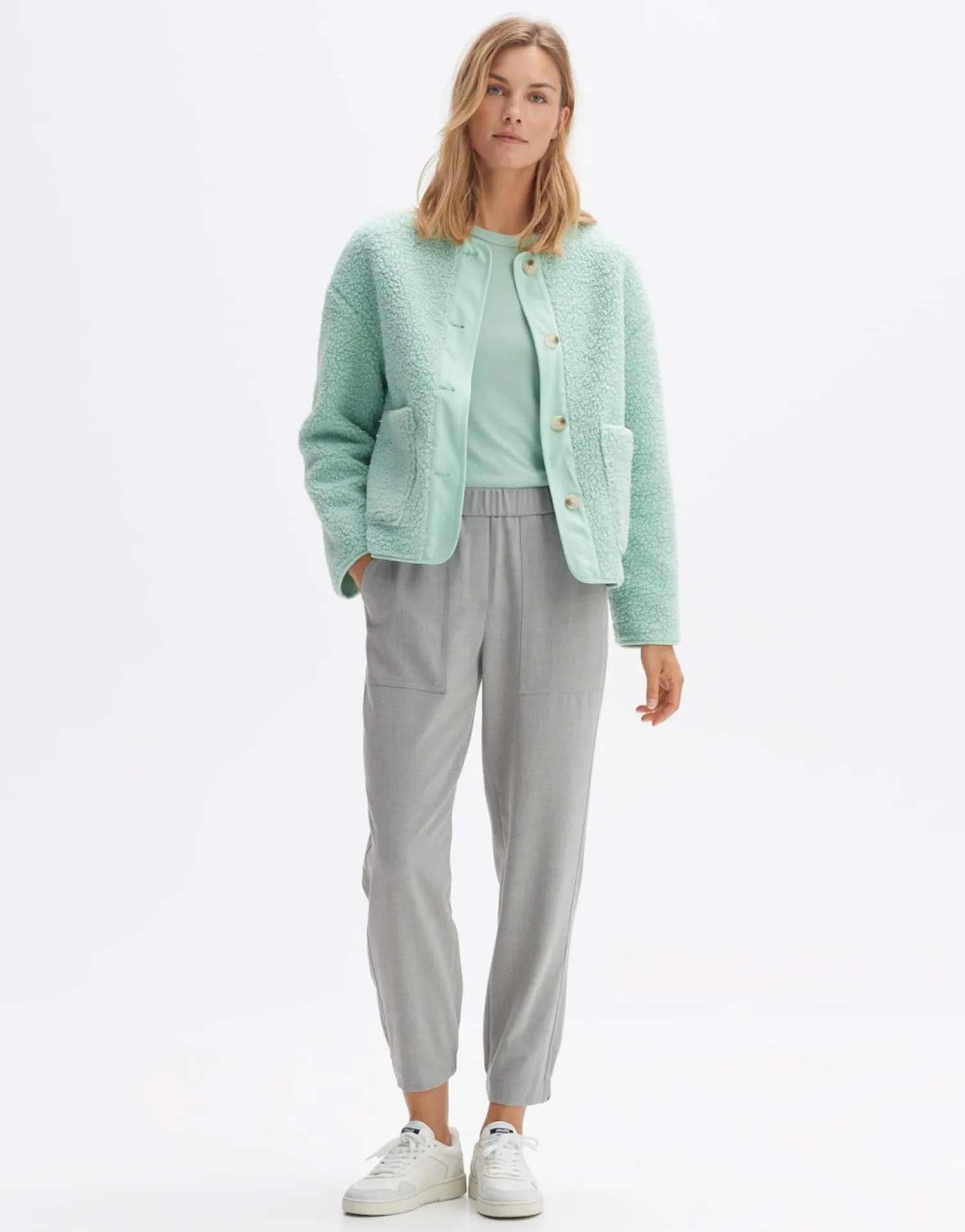 someday Fashion Broeken>Slip-On Broek Myha Hazy Fog Melange