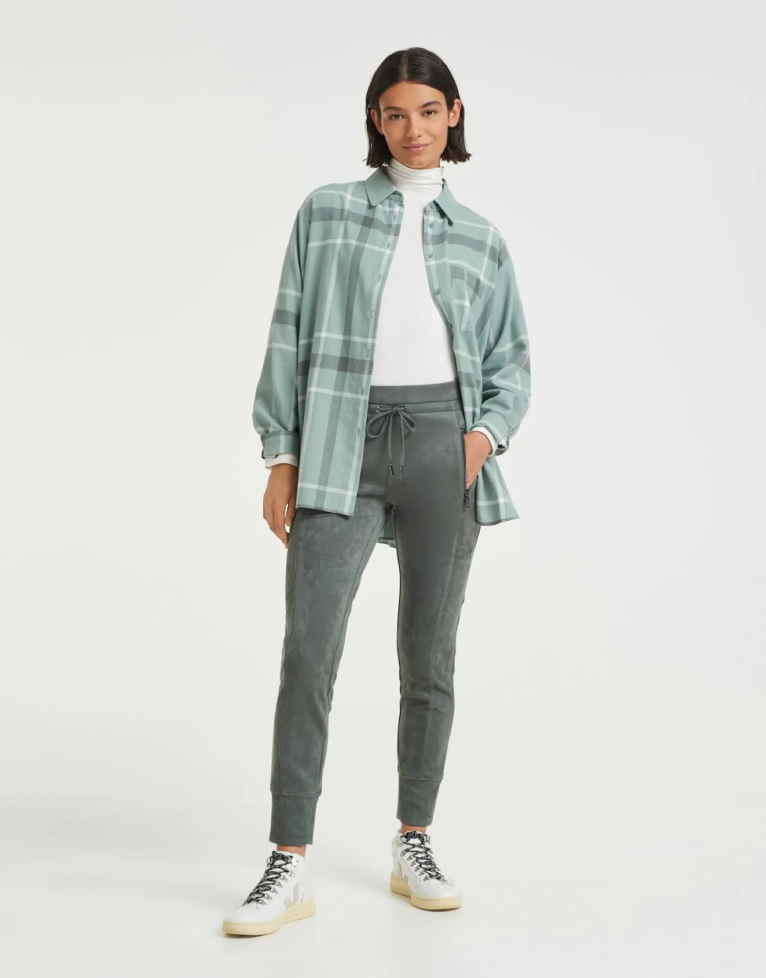 someday Fashion Broeken>Stoffen Broek Levina Soft Dark Sage