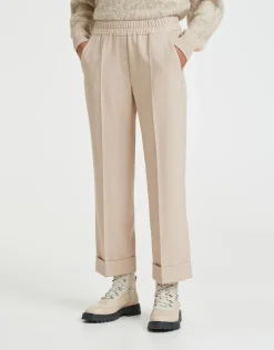 someday Fashion Broeken>Stoffen Broek Maikito Brushed Macadamia
