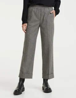 someday Fashion Broeken>Stoffen Broek Maikito Check Hazy Fog Melange