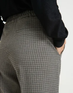 someday Fashion Broeken>Stoffen Broek Maikito Check Hazy Fog Melange