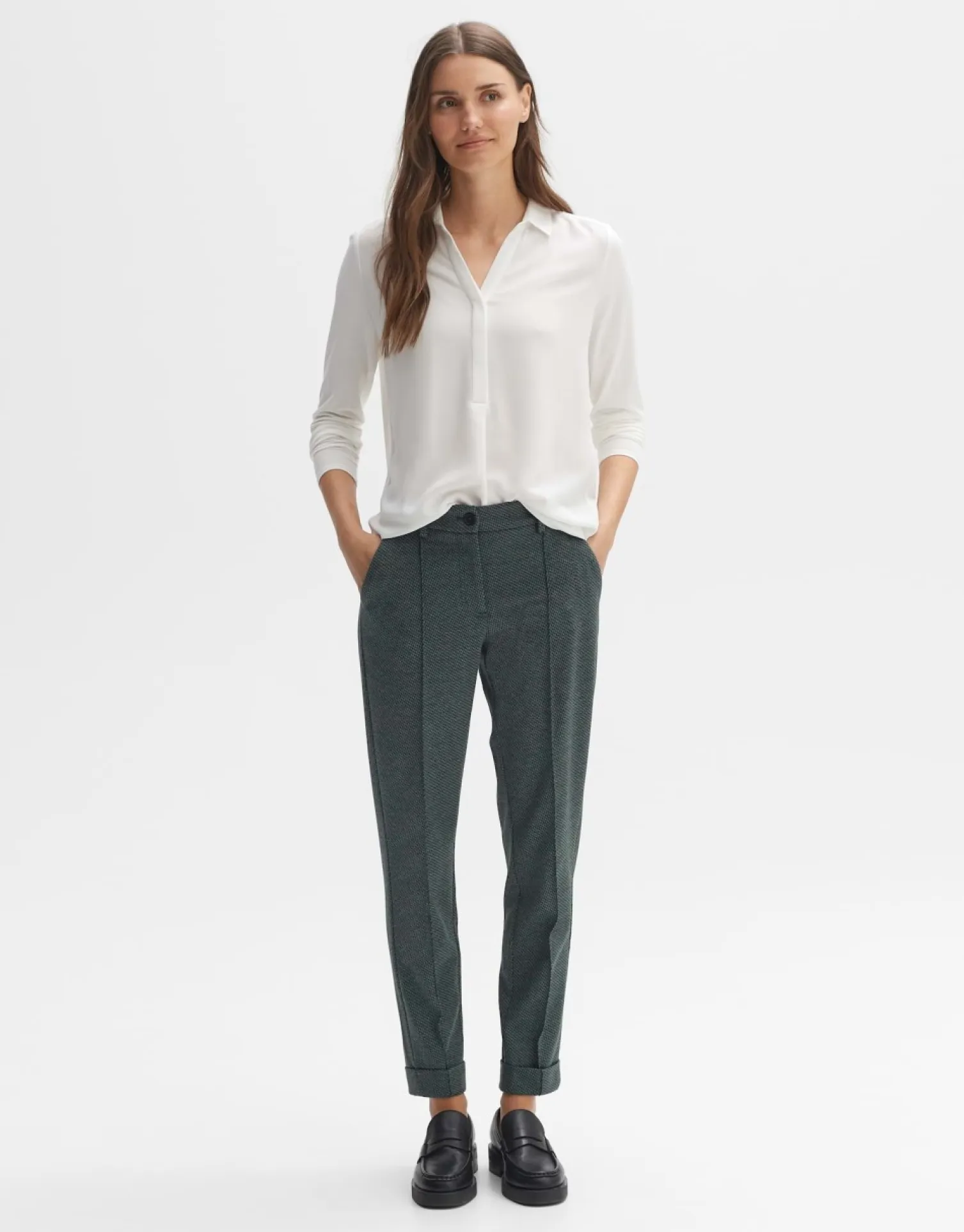 someday Fashion Broeken>Stoffen Broek Melina Track Deep Teal
