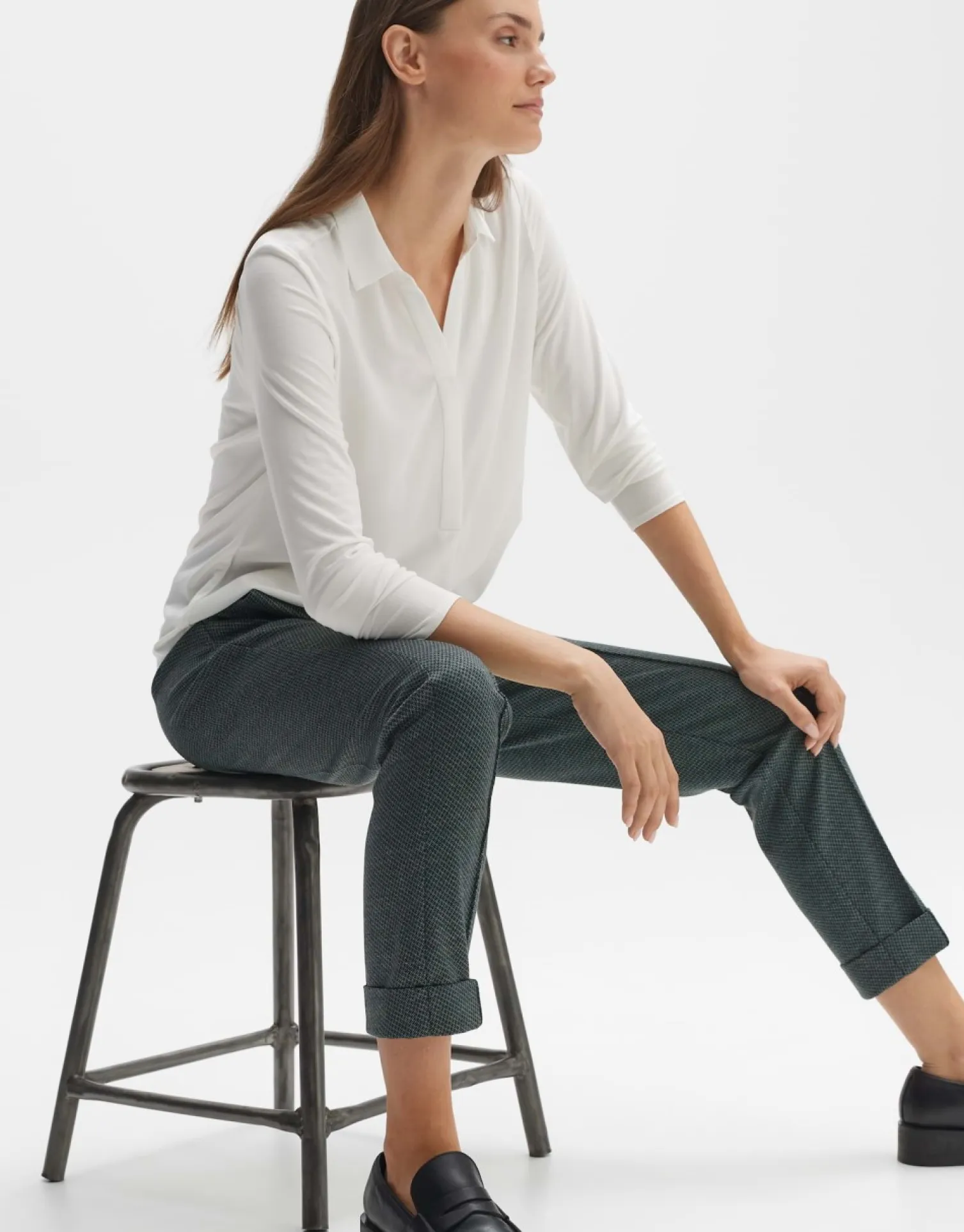 someday Fashion Broeken>Stoffen Broek Melina Track Deep Teal