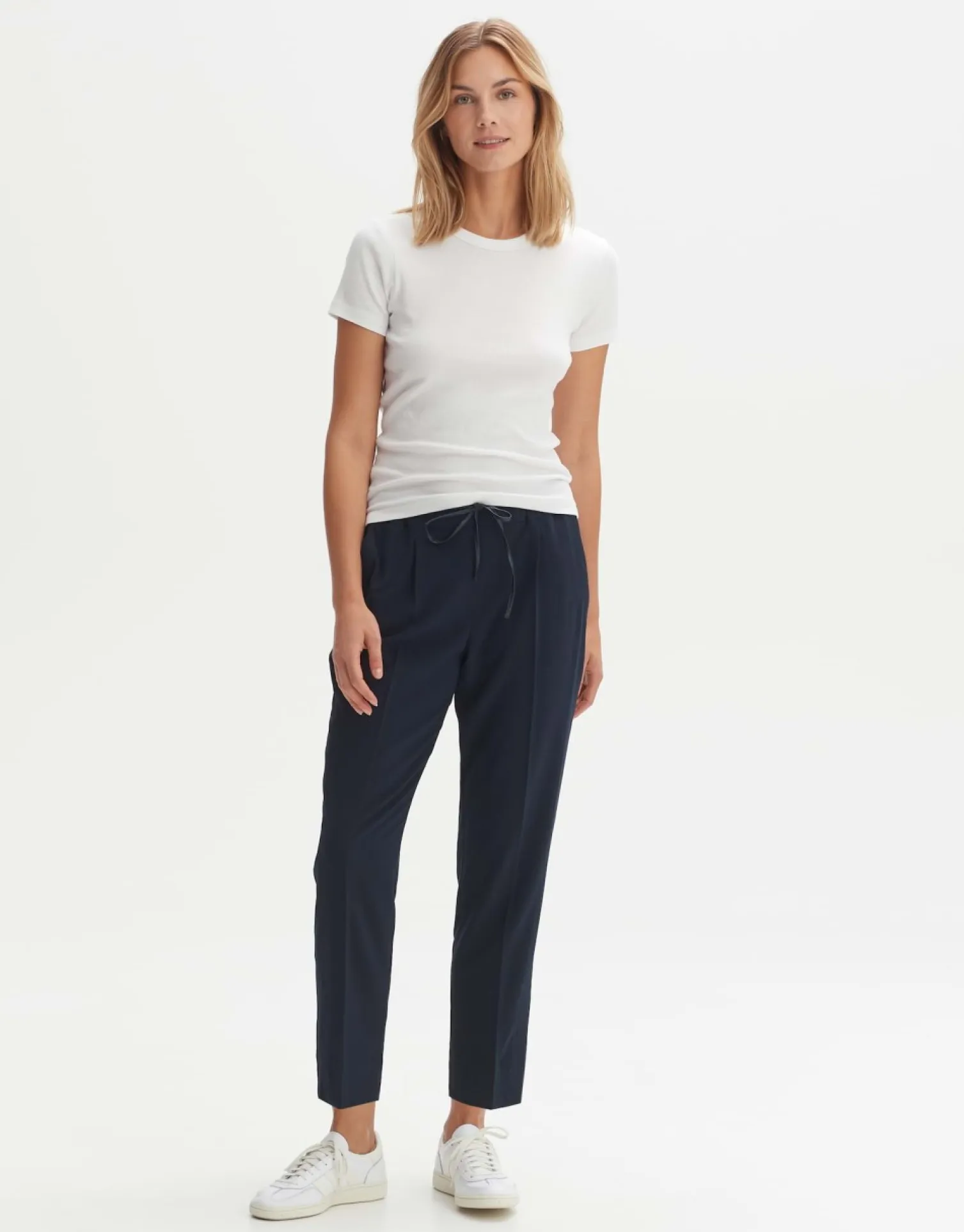 someday Fashion Broeken>Stoffen Broek Melosa Track Coal Blue