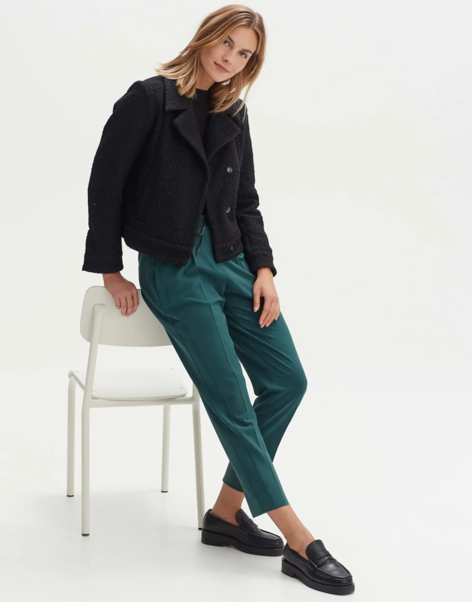 someday Fashion Broeken>Stoffen Broek Melosa Track Deep Teal