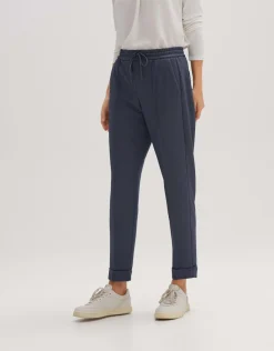 someday Fashion Broeken>Stoffen Broek Melvy Cuff Dark Coal Blue