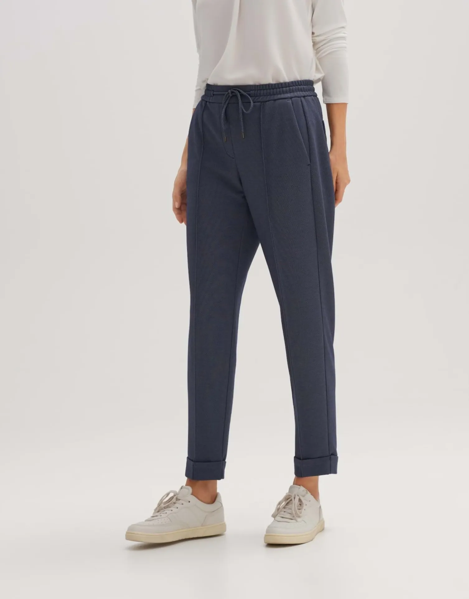 someday Fashion Broeken>Stoffen Broek Melvy Cuff Dark Coal Blue