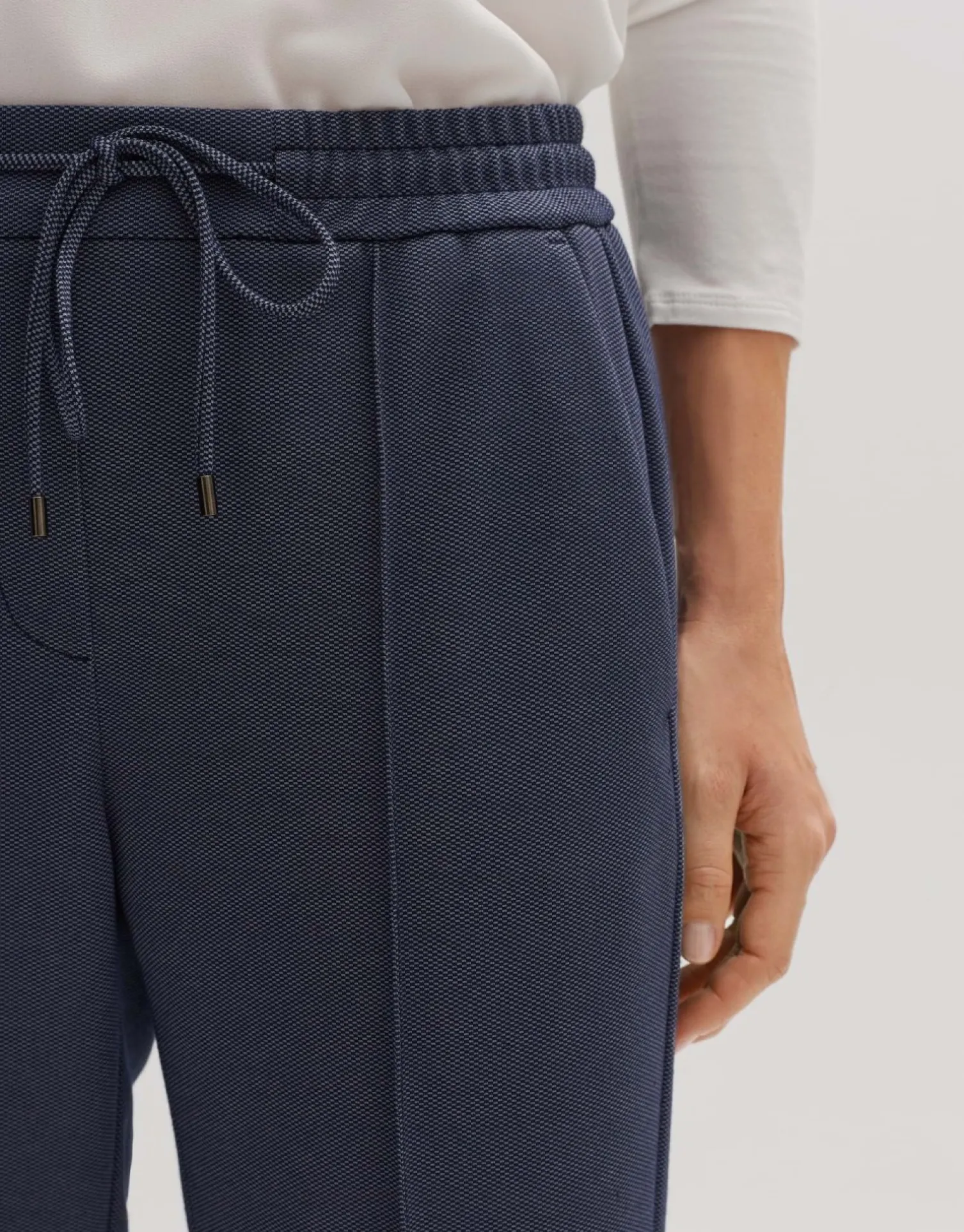 someday Fashion Broeken>Stoffen Broek Melvy Cuff Dark Coal Blue