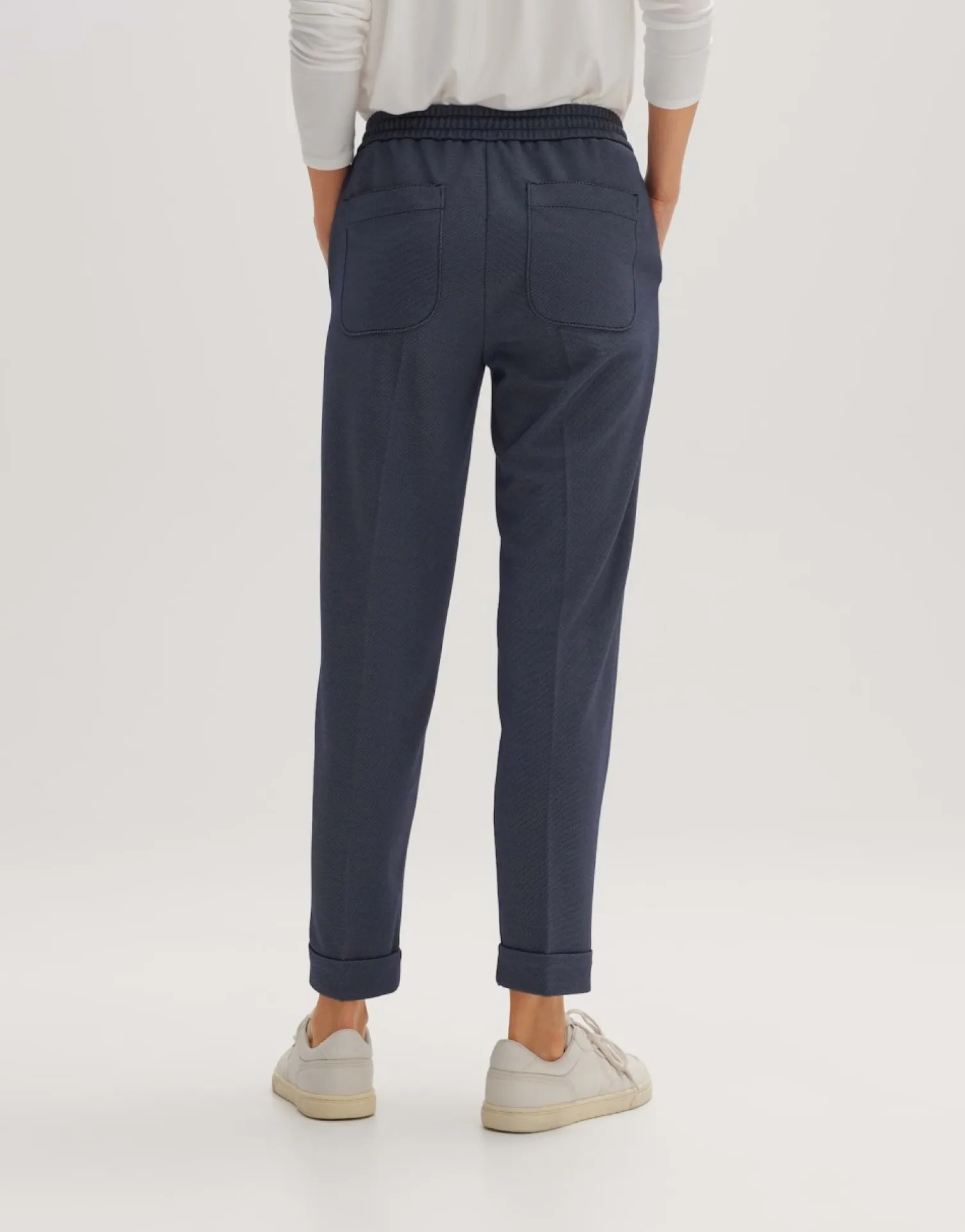 someday Fashion Broeken>Stoffen Broek Melvy Cuff Dark Coal Blue