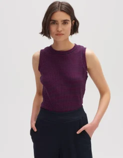 someday Fashion Shirts>Tanktop Indrany Fine Stripe Coal Blue