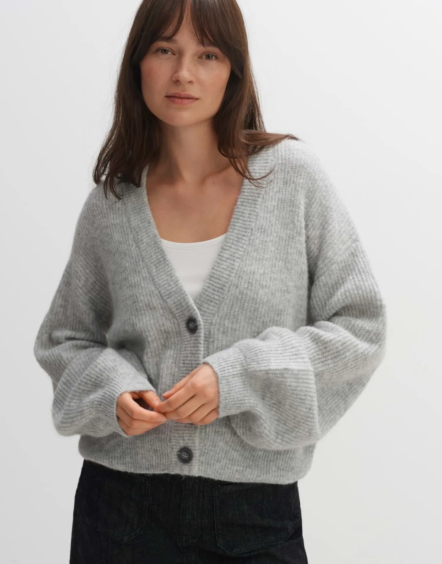 someday Fashion Gebreide Items>Vest Dimunu Hazy Fog Melange