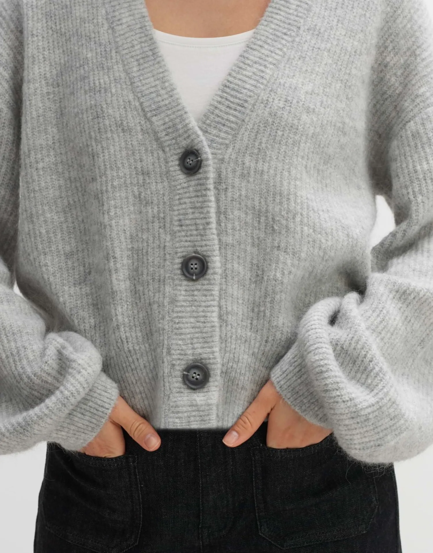 someday Fashion Gebreide Items>Vest Dimunu Hazy Fog Melange