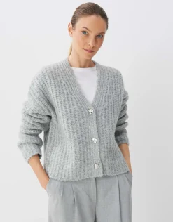 someday Fashion Gebreide Items>Vest Tiamie Hazy Fog Melange
