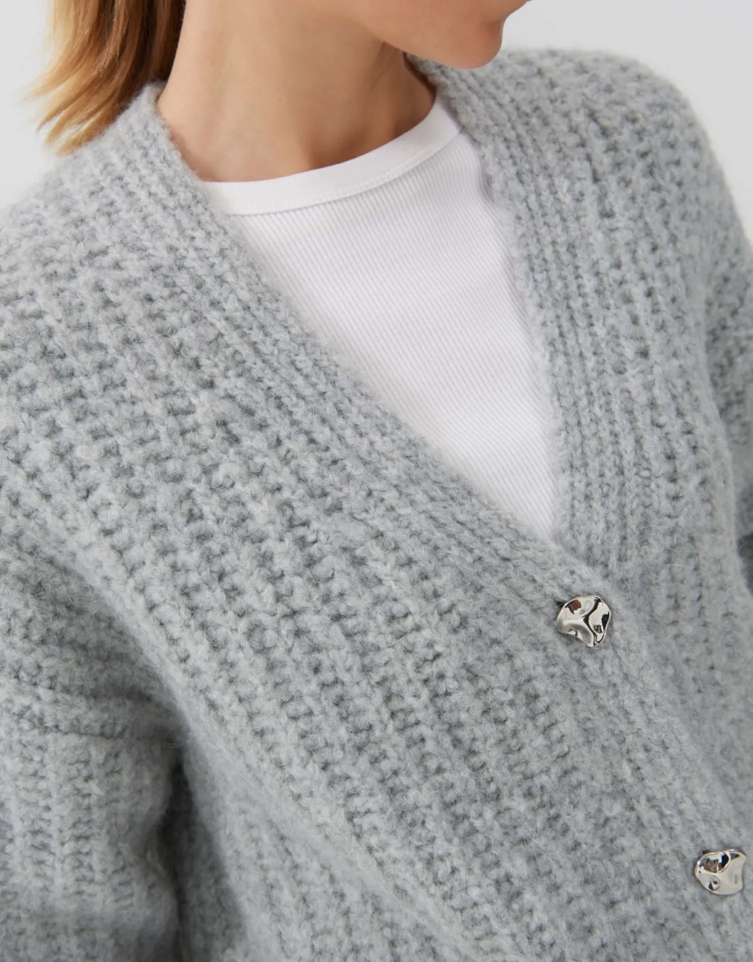 someday Fashion Gebreide Items>Vest Tiamie Hazy Fog Melange