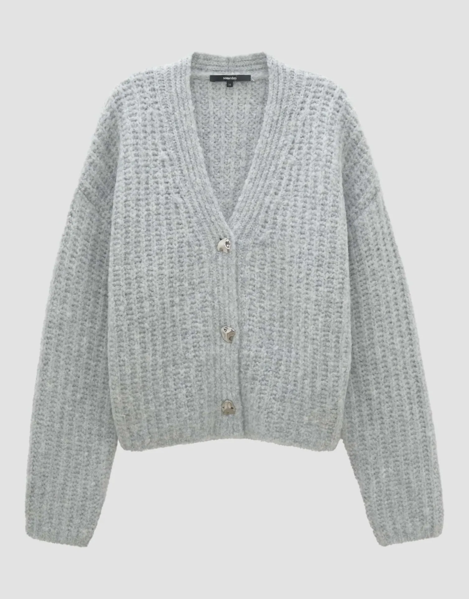 someday Fashion Gebreide Items>Vest Tiamie Hazy Fog Melange