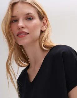 someday Fashion Shirts>V-Hals Shirt Suminchen Black