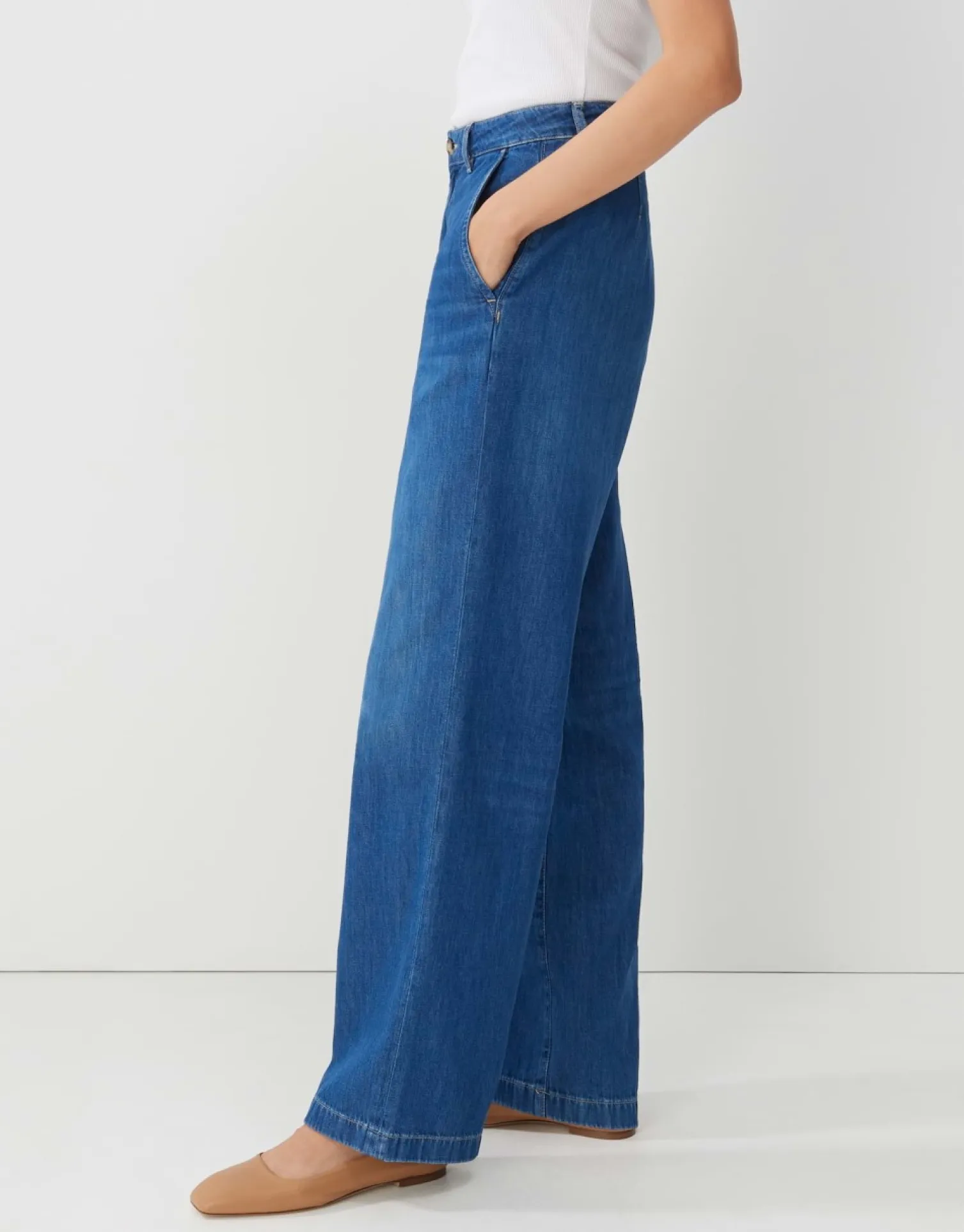 someday Fashion Jeans>Wide Jeans Celen Modern Mid Blue